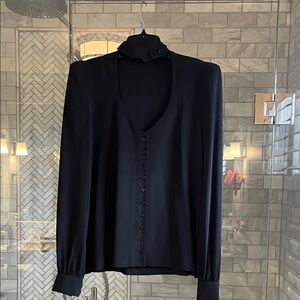 Smythe Black Button-Up Blouse
